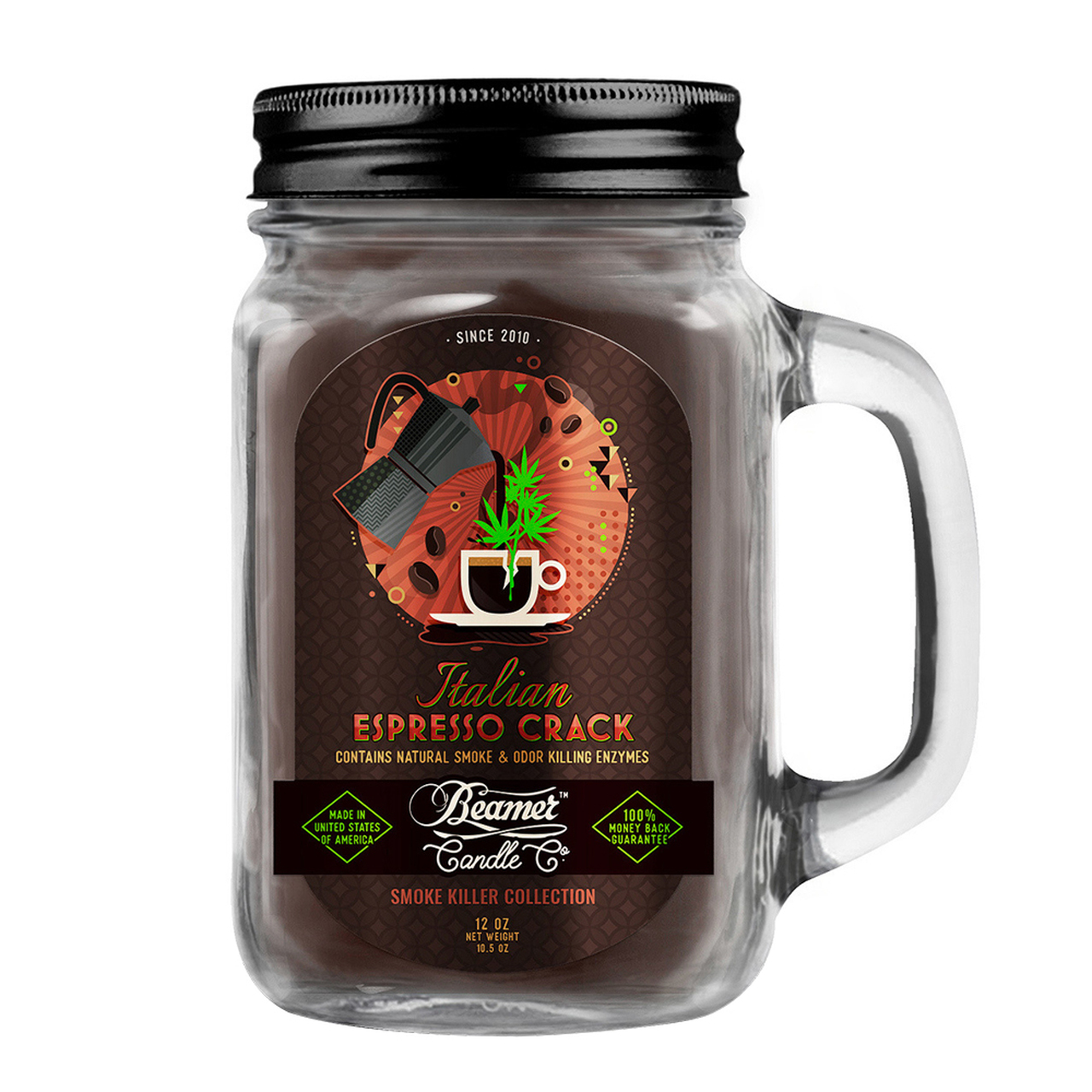 Italian Espresso Crack | Beamer Candle Co - 12oz Glass Mason Jar